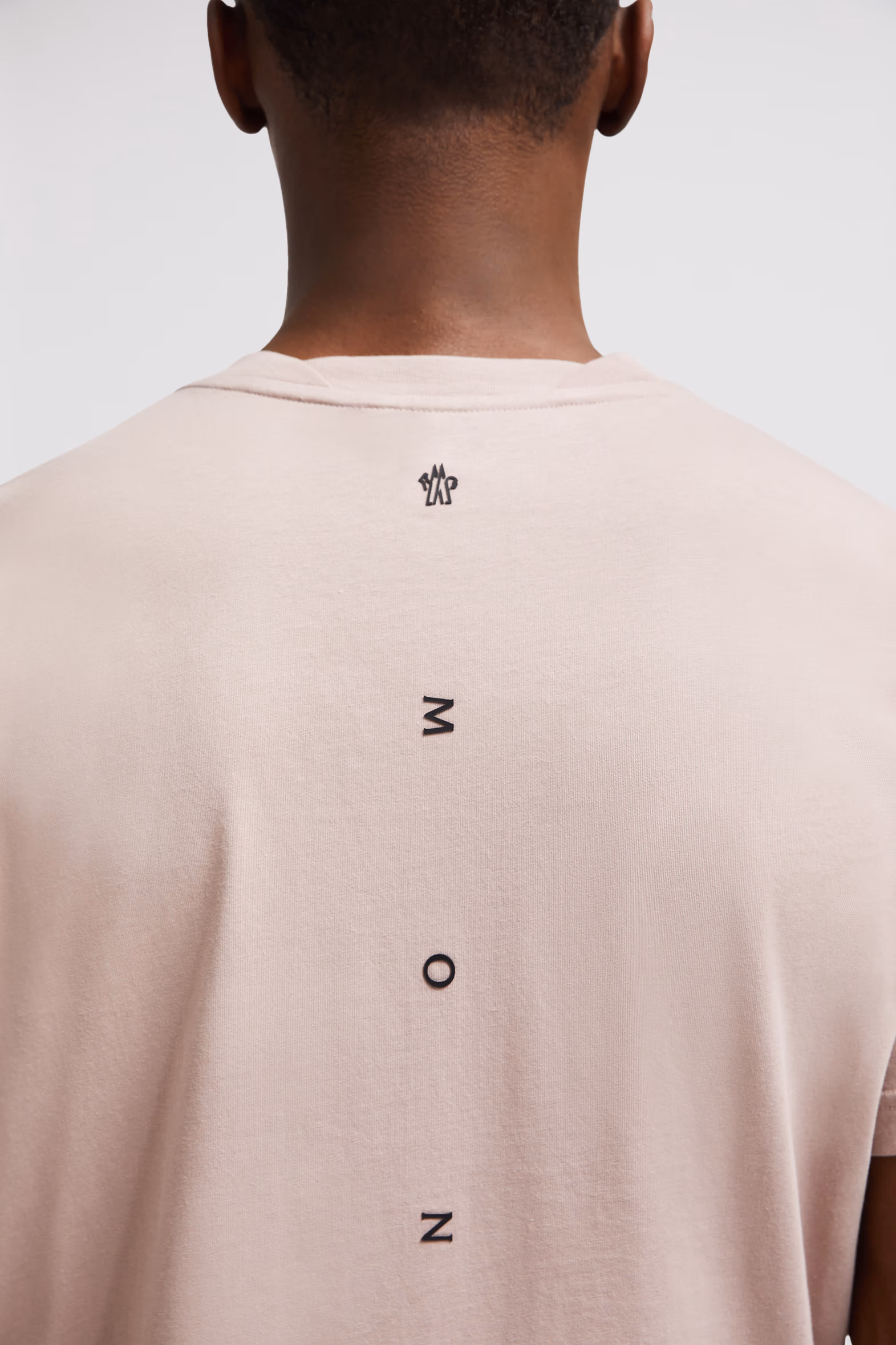 Back Logo Cotton T-Shirt Men Light Pink Moncler 6